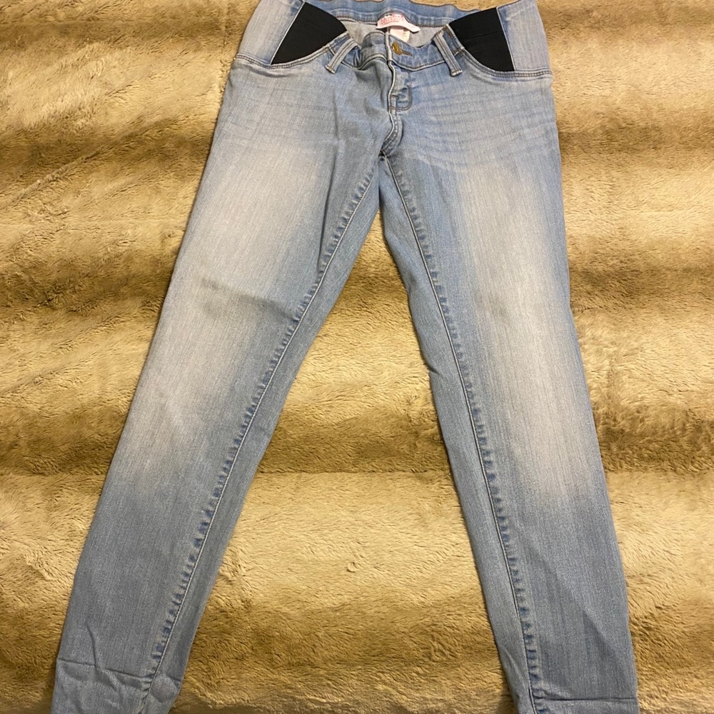 Light blue maternity side panel jeans